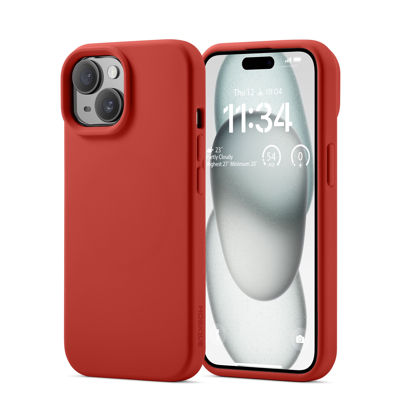 Magnetic Cover Silikone iPhone 15 Lava Red