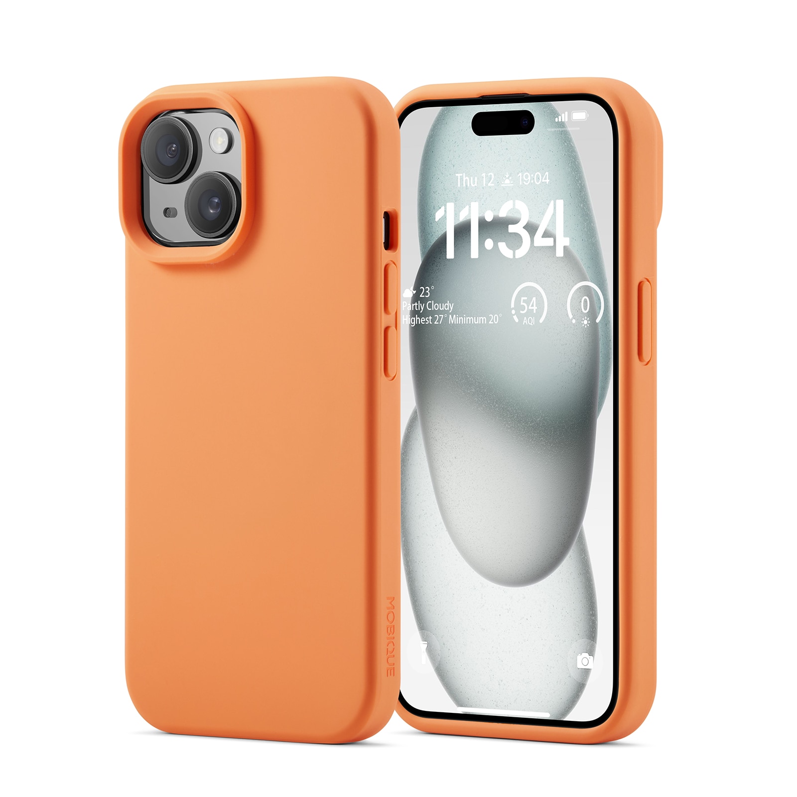 Magnetic Cover Silikone iPhone 15 Solar Orange