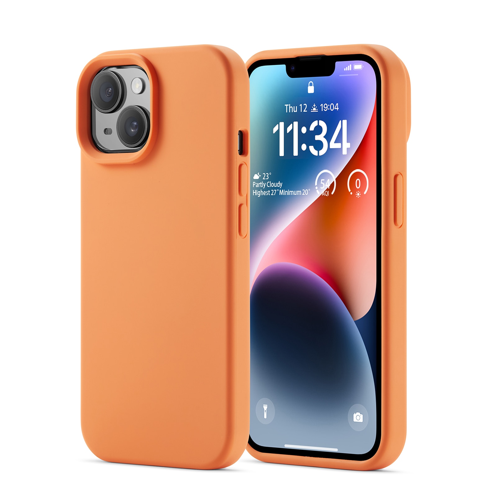 Magnetic Cover Silikone iPhone 14 Solar Orange