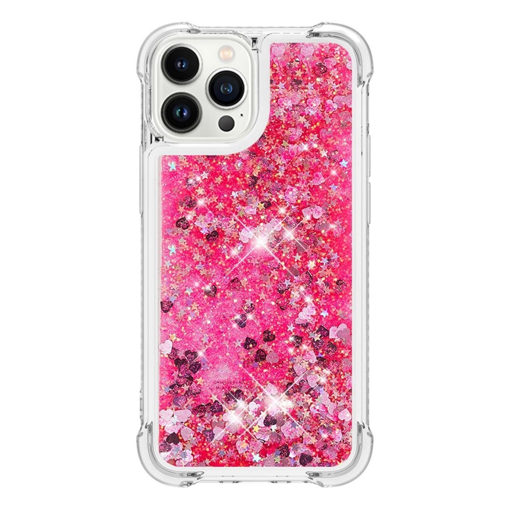 Glitter Powder TPU Case iPhone 14 Pro lyserød