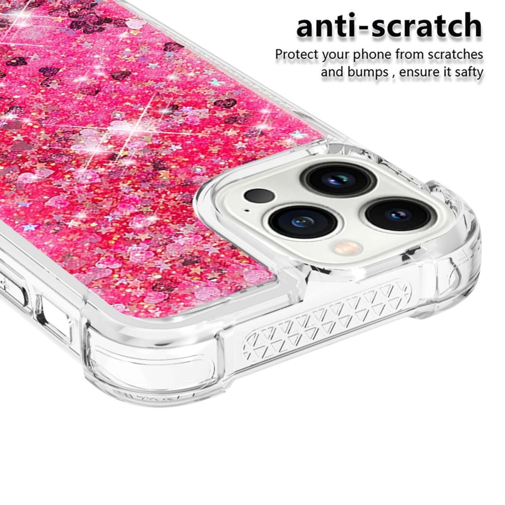 Glitter Powder TPU Case iPhone 14 Pro lyserød