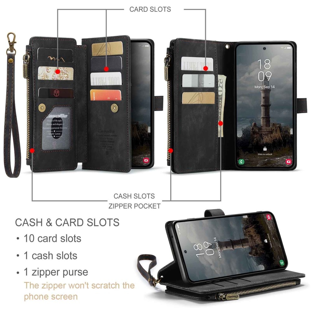 Zipper Wallet Samsung Galaxy A55 Sort