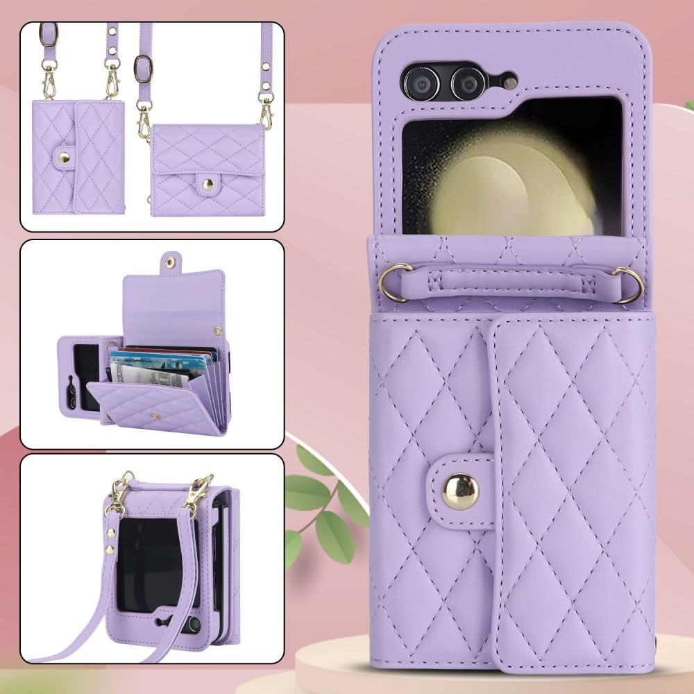 RFID blocking Pung Taske Samsung Galaxy Z Flip 6 Quilted lila