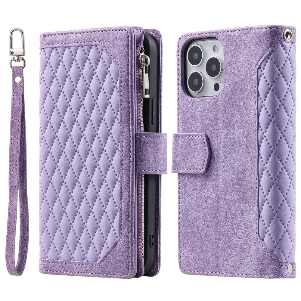 Pung Taske iPhone 16 Pro Quilted Lilla