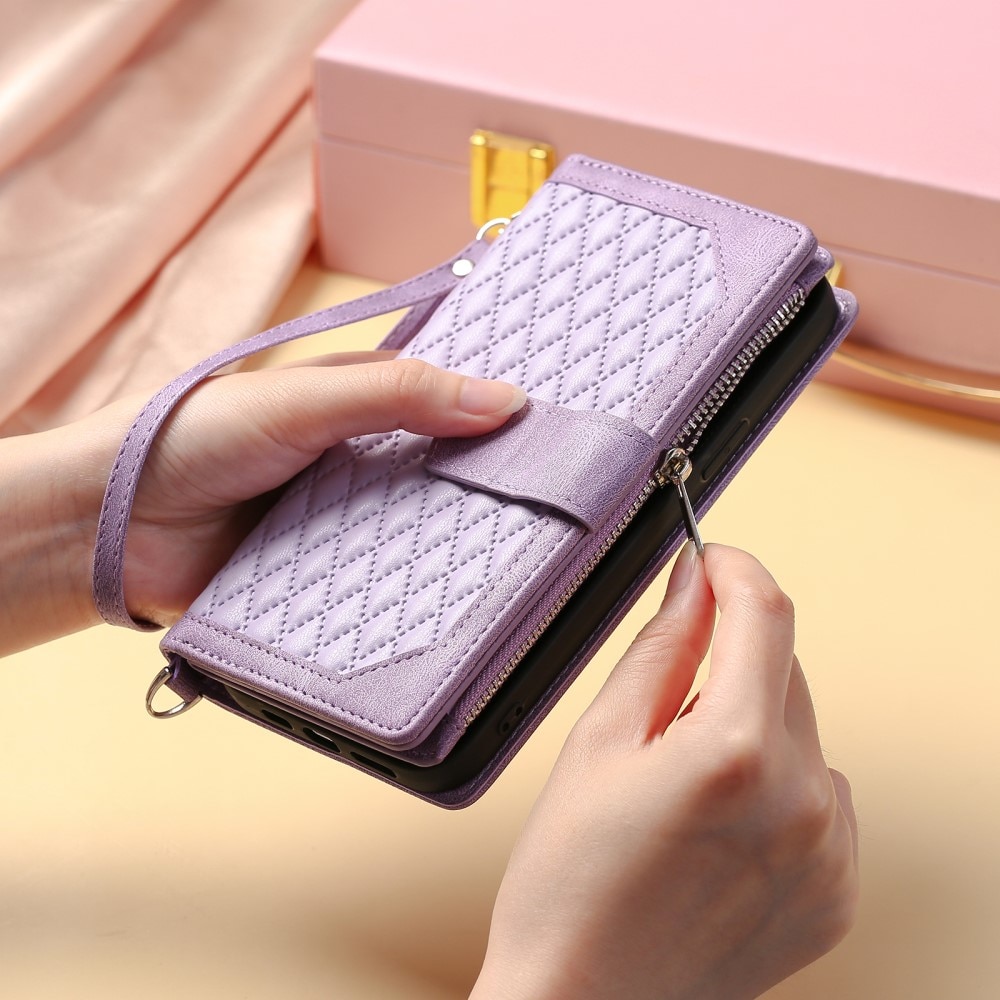 Pung Taske iPhone 16 Pro Quilted Lilla