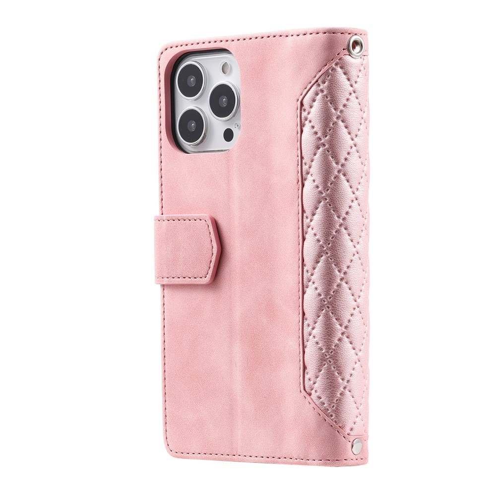 Pung Taske iPhone 16 Pro Quilted Lyserød