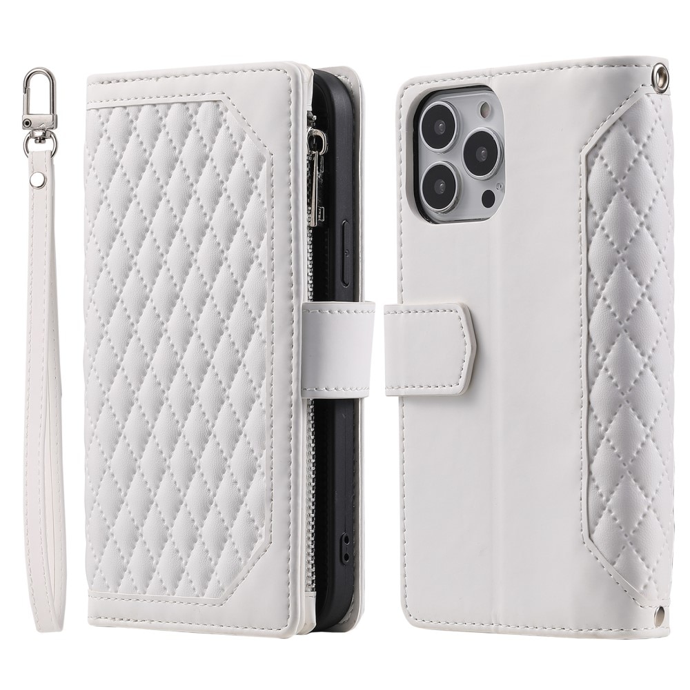 Pung Taske iPhone 16 Pro Quilted Hvid