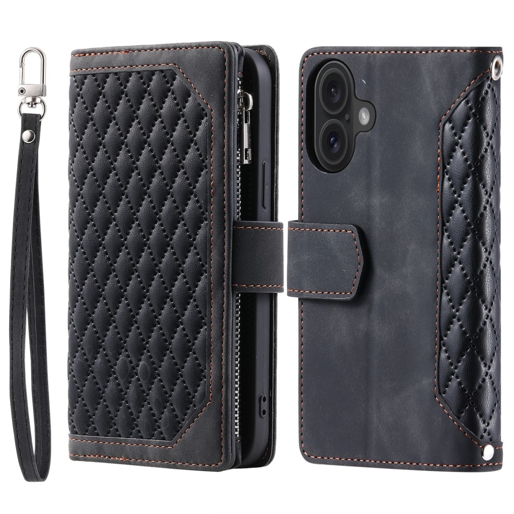 Pung Taske iPhone 16 Plus Quilted Sort