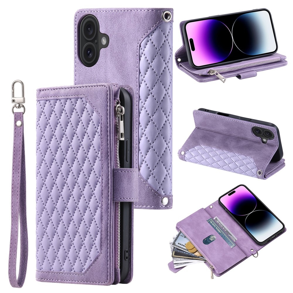 Pung Taske iPhone 16 Quilted Lilla