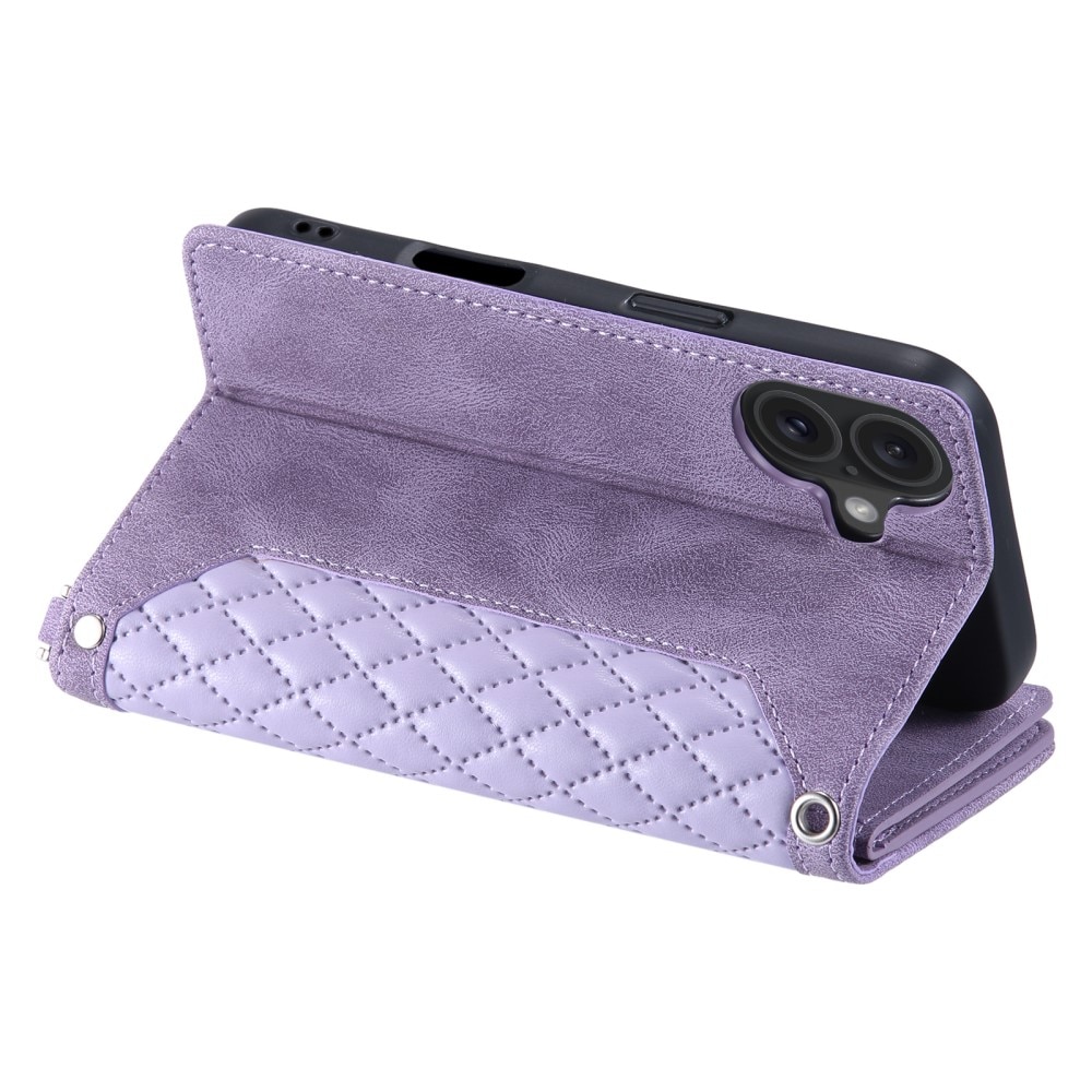 Pung Taske iPhone 16 Quilted Lilla