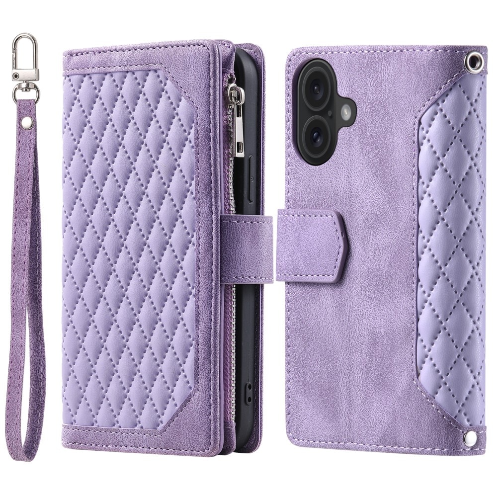 Pung Taske iPhone 16 Quilted Lilla