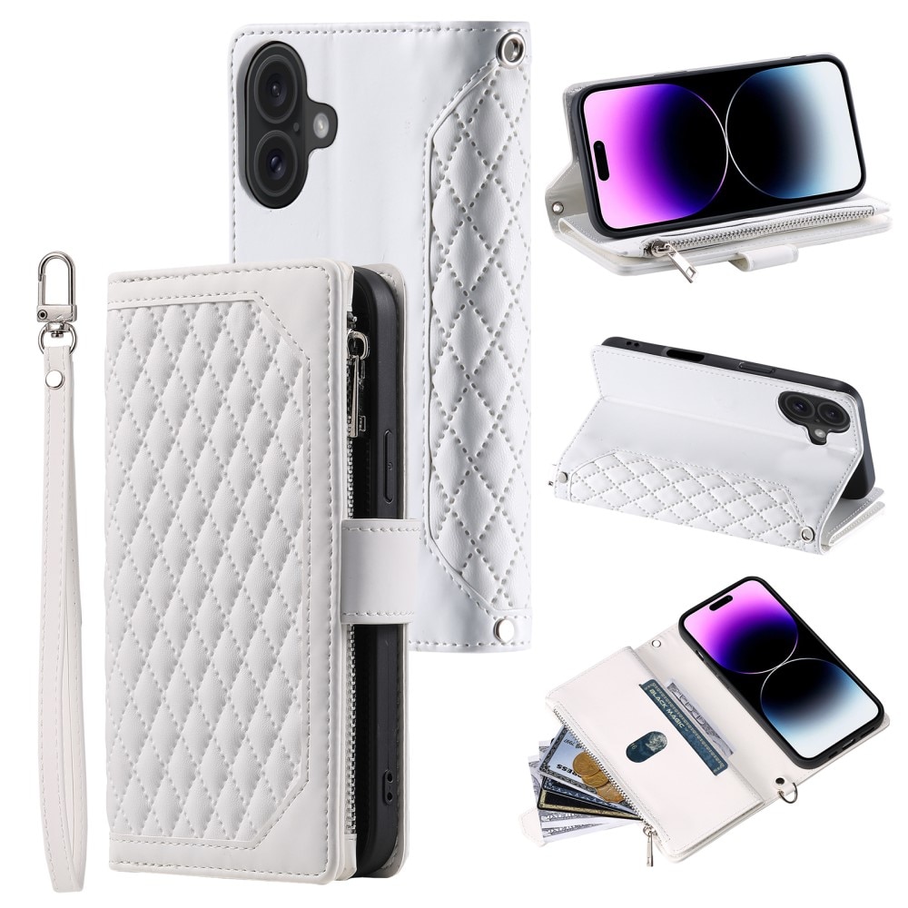 Pung Taske iPhone 16 Quilted Hvid