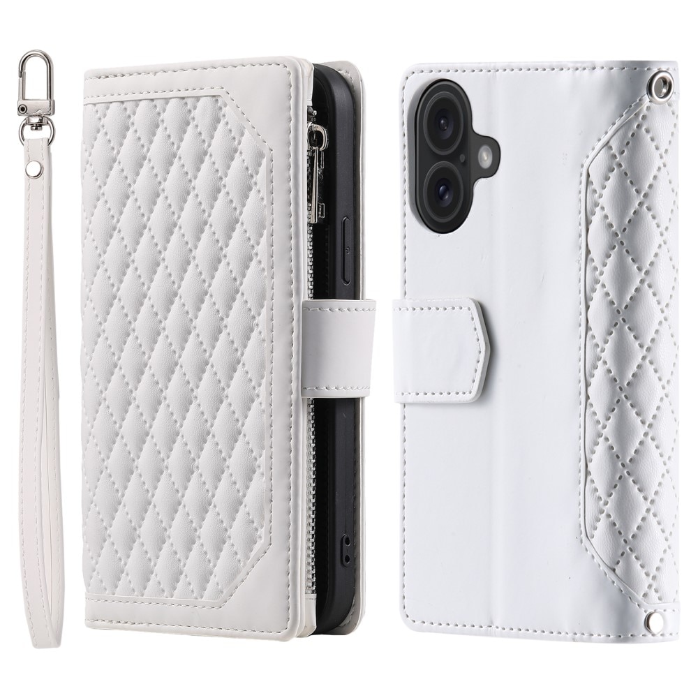 Pung Taske iPhone 16 Quilted Hvid