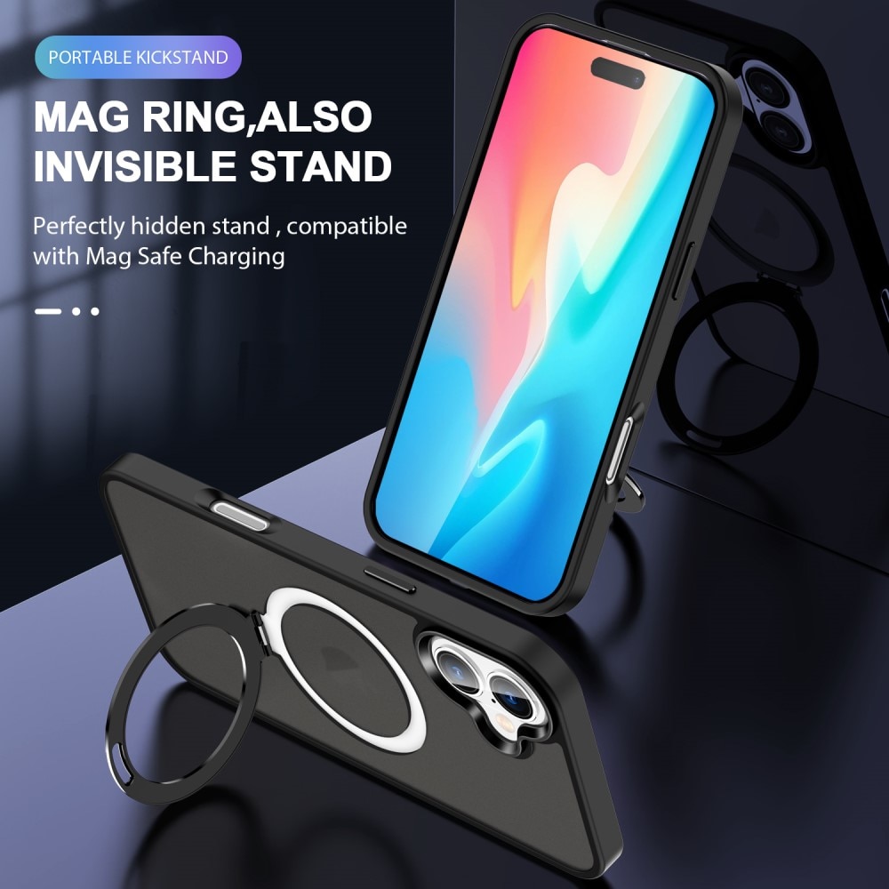 Hybridcover MagSafe Ring iPhone 16 Plus Sort