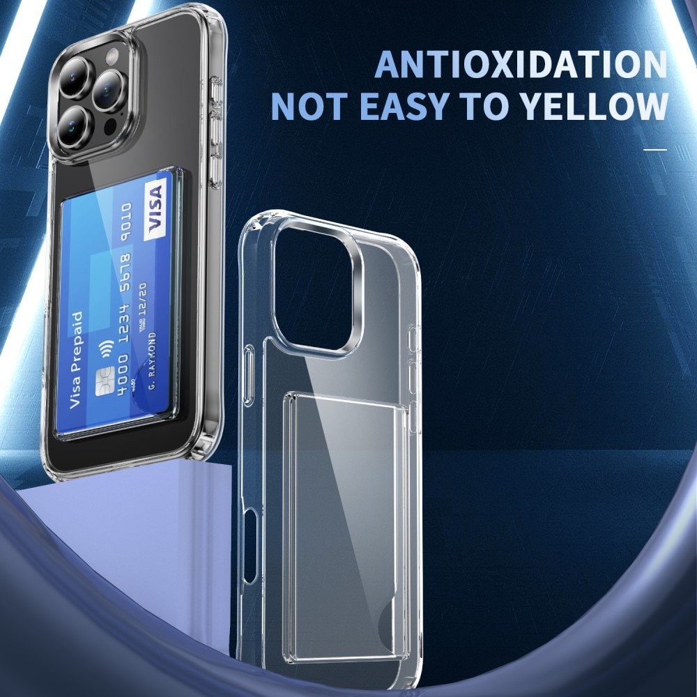 Hybridcover Kortholder iPhone 16 Pro Gennemsigtig