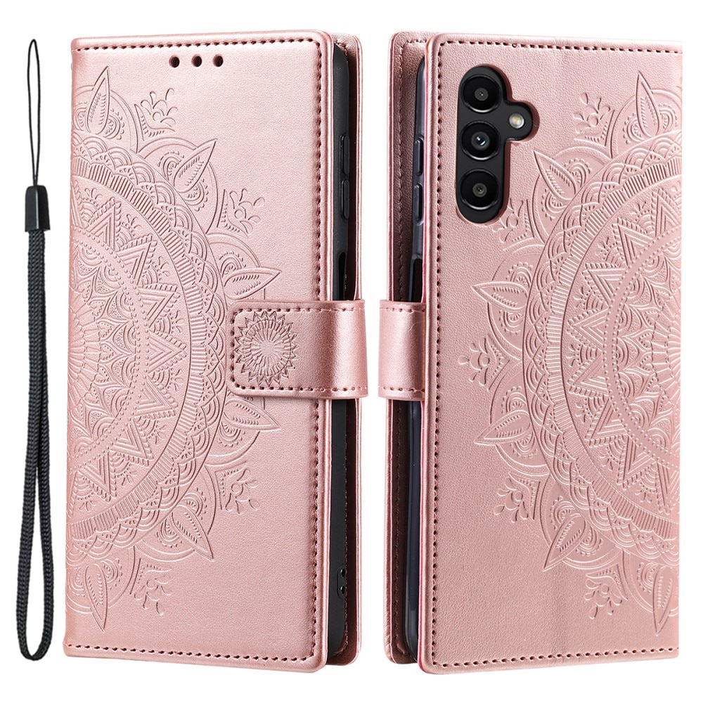 Læderetui Mandala Samsung Galaxy A16 rose guld