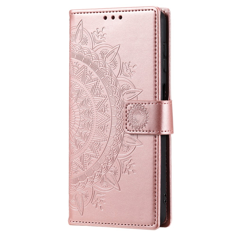 Læderetui Mandala Samsung Galaxy A16 rose guld