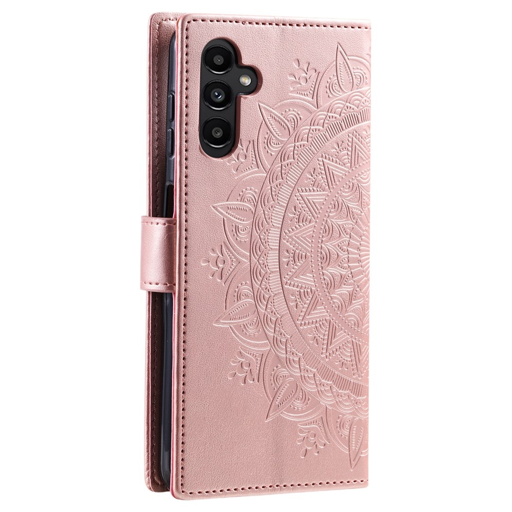 Læderetui Mandala Samsung Galaxy A16 rose guld