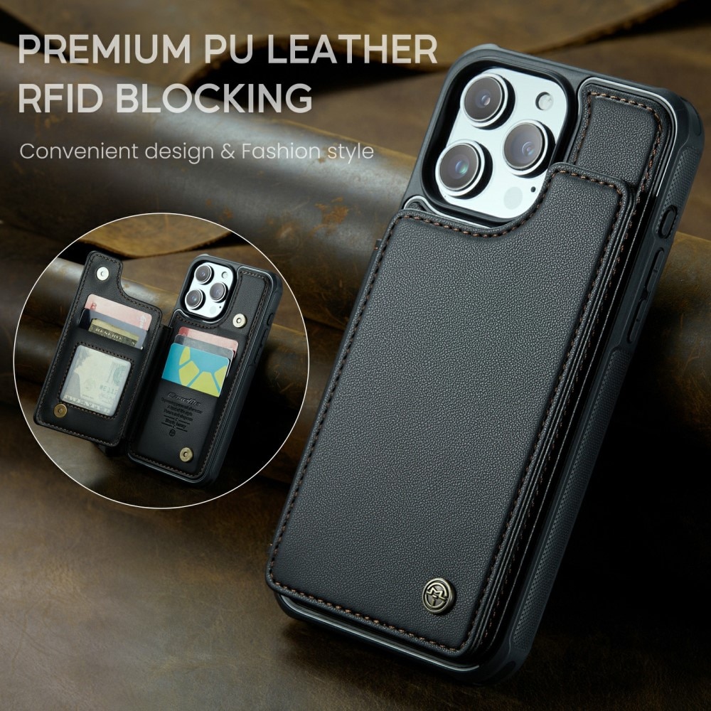 RFID blocking Tegnebog Cover iPhone 16 Pro Max sort