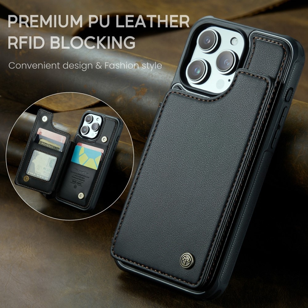 RFID blocking Tegnebog Cover iPhone 16 Pro sort