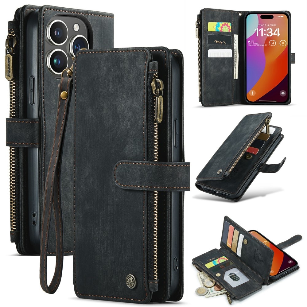 Zipper Wallet iPhone 16 Pro Max Sort