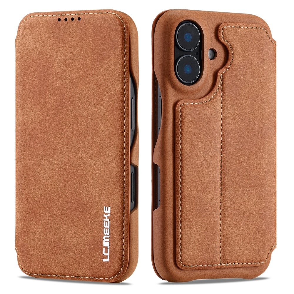 Slim Tegnebogsetui iPhone 16 cognac