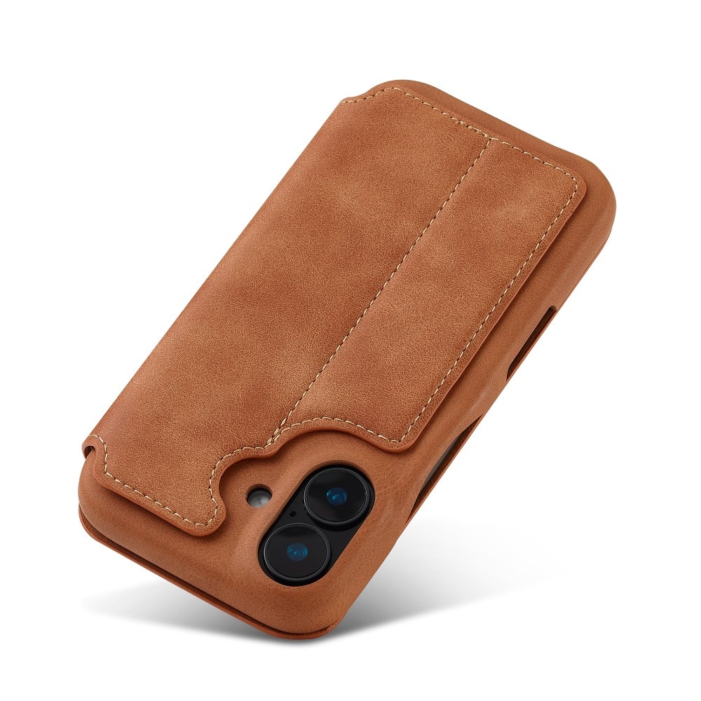 Slim Tegnebogsetui iPhone 16 cognac