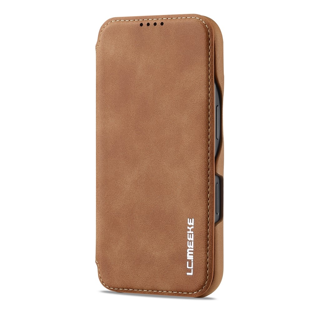 Slim Tegnebogsetui iPhone 16 cognac