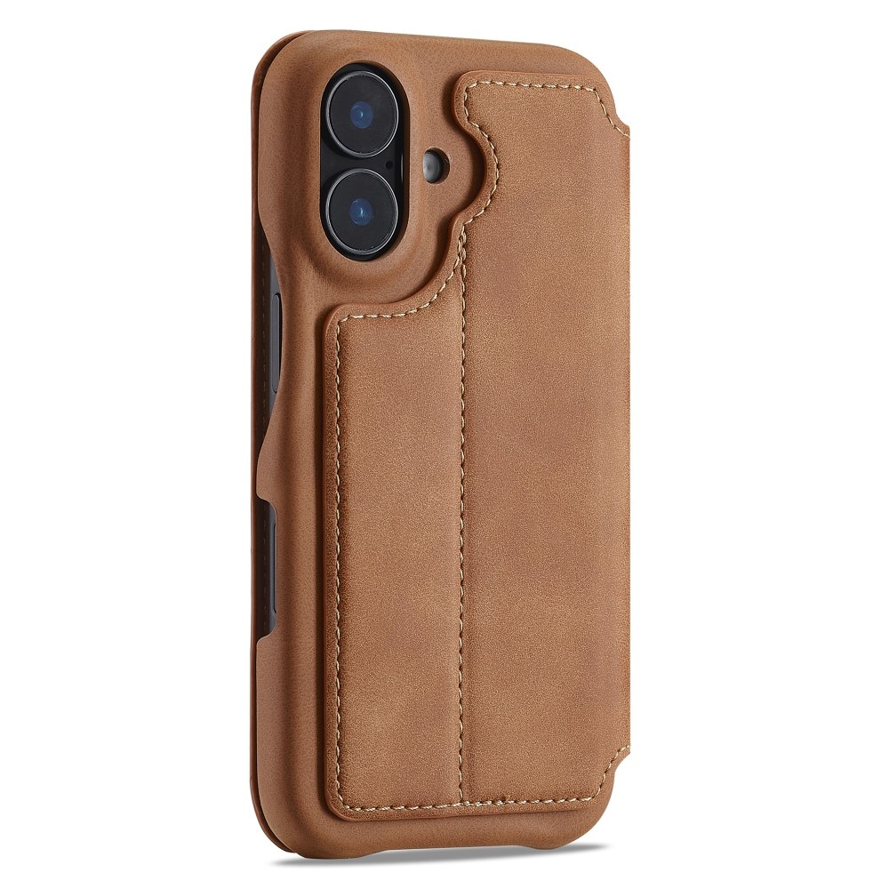 Slim Tegnebogsetui iPhone 16 cognac