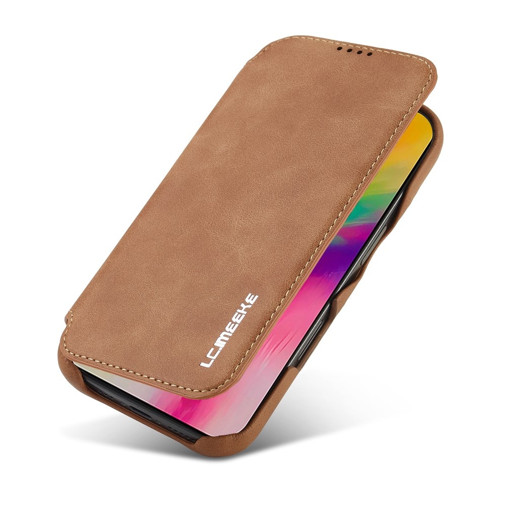 Slim Tegnebogsetui iPhone 16 Pro cognac