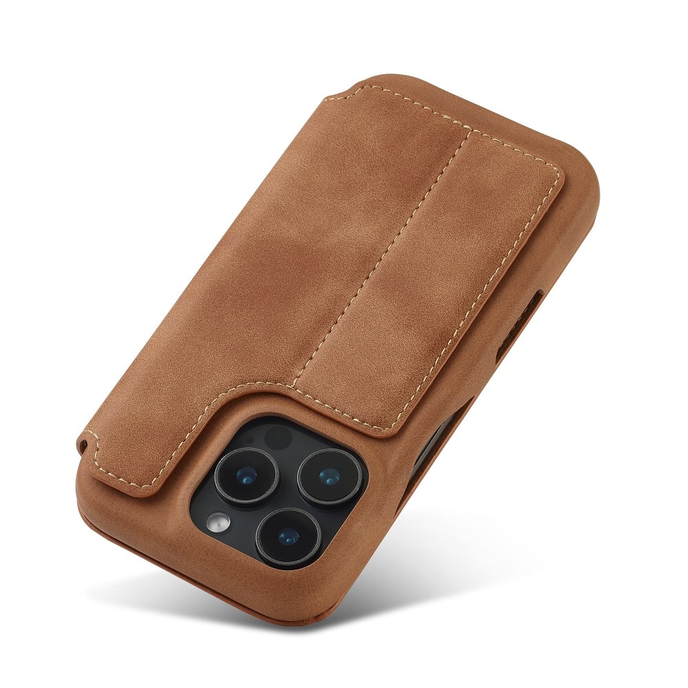 Slim Tegnebogsetui iPhone 16 Pro cognac