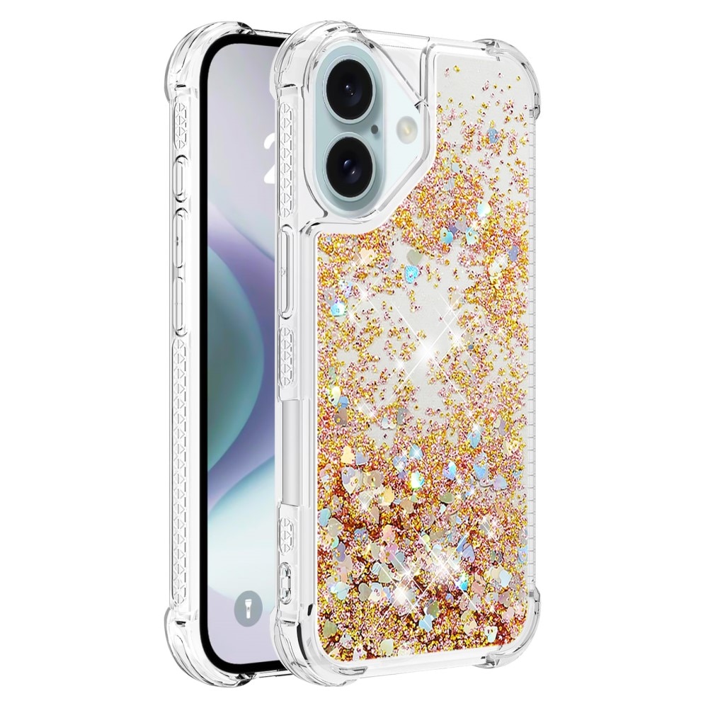 Glitter Powder TPU Cover iPhone 16 guld