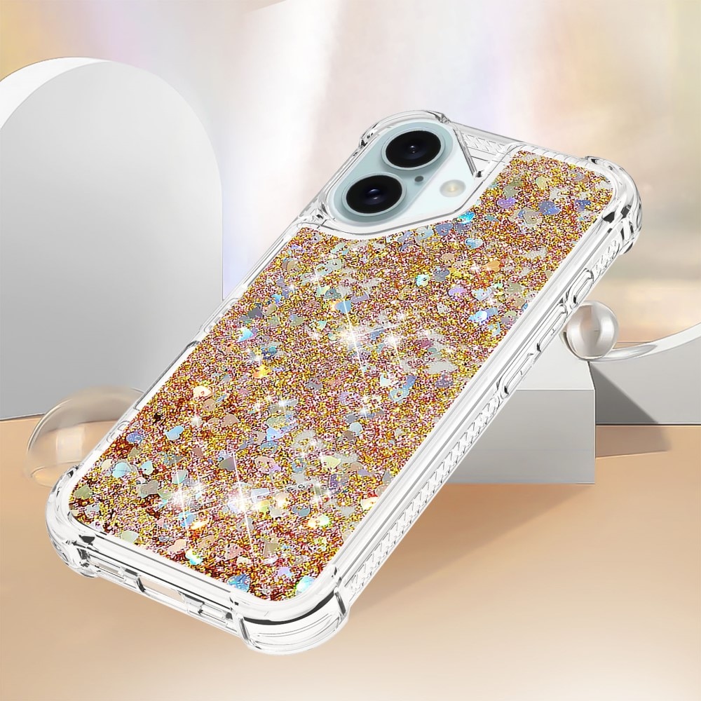 Glitter Powder TPU Cover iPhone 16 guld