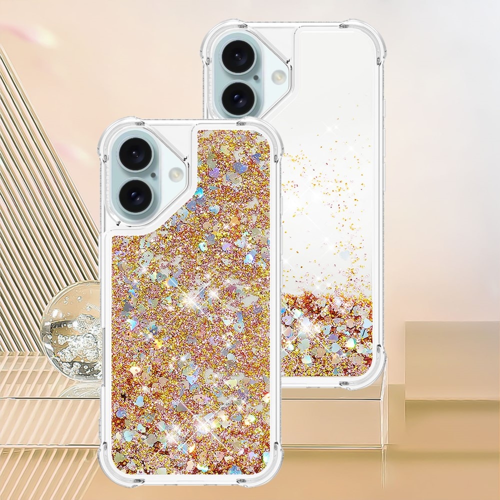 Glitter Powder TPU Cover iPhone 16 guld