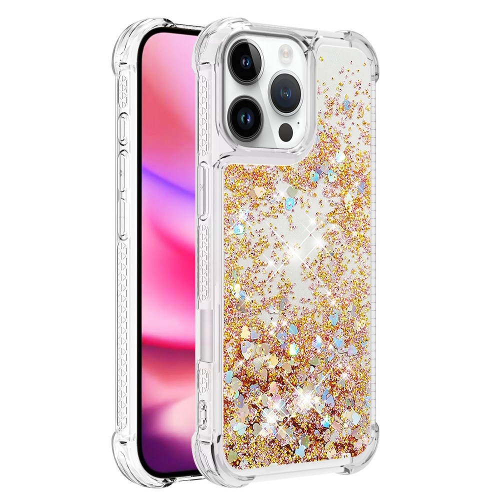 Glitter Powder TPU Cover iPhone 16 Pro guld