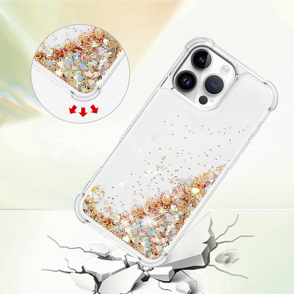 Glitter Powder TPU Cover iPhone 16 Pro guld