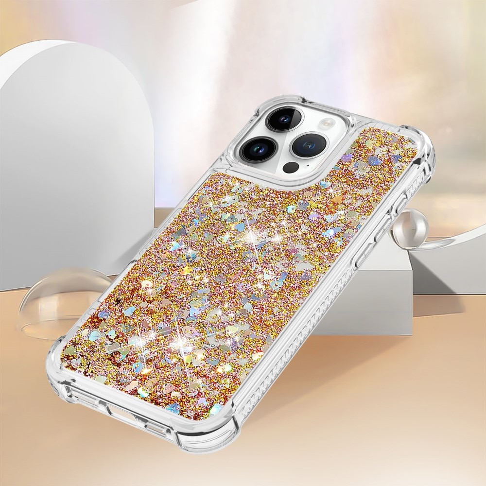 Glitter Powder TPU Cover iPhone 16 Pro guld