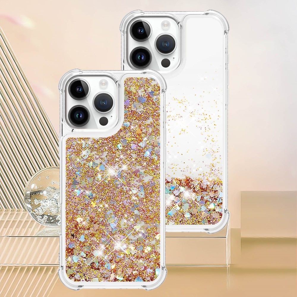 Glitter Powder TPU Cover iPhone 16 Pro guld