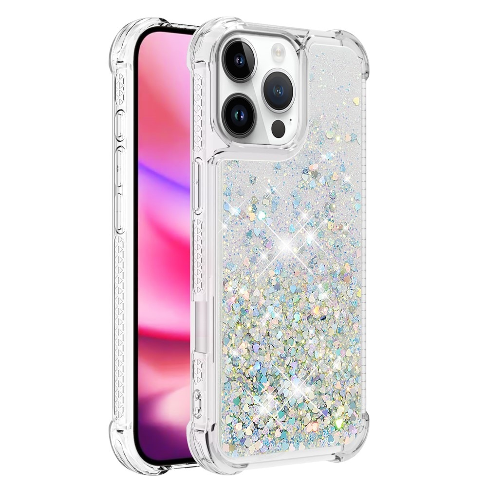 Glitter Powder TPU Cover iPhone 16 Pro sølv