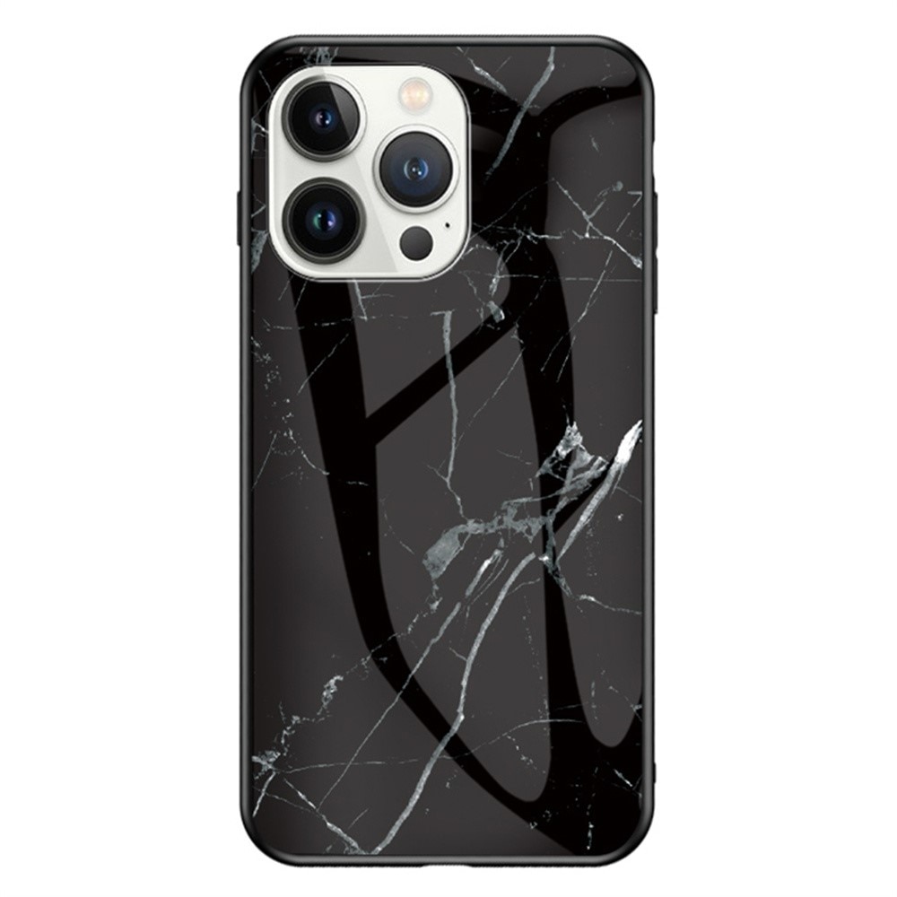 Cover Hærdet Glas iPhone 16 Pro sort marmor