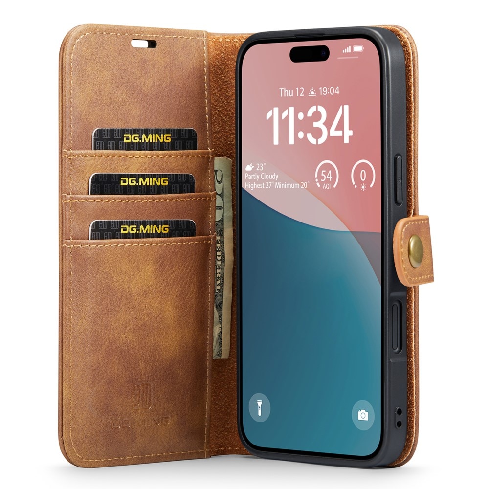 Magnet Wallet iPhone 16 Cognac