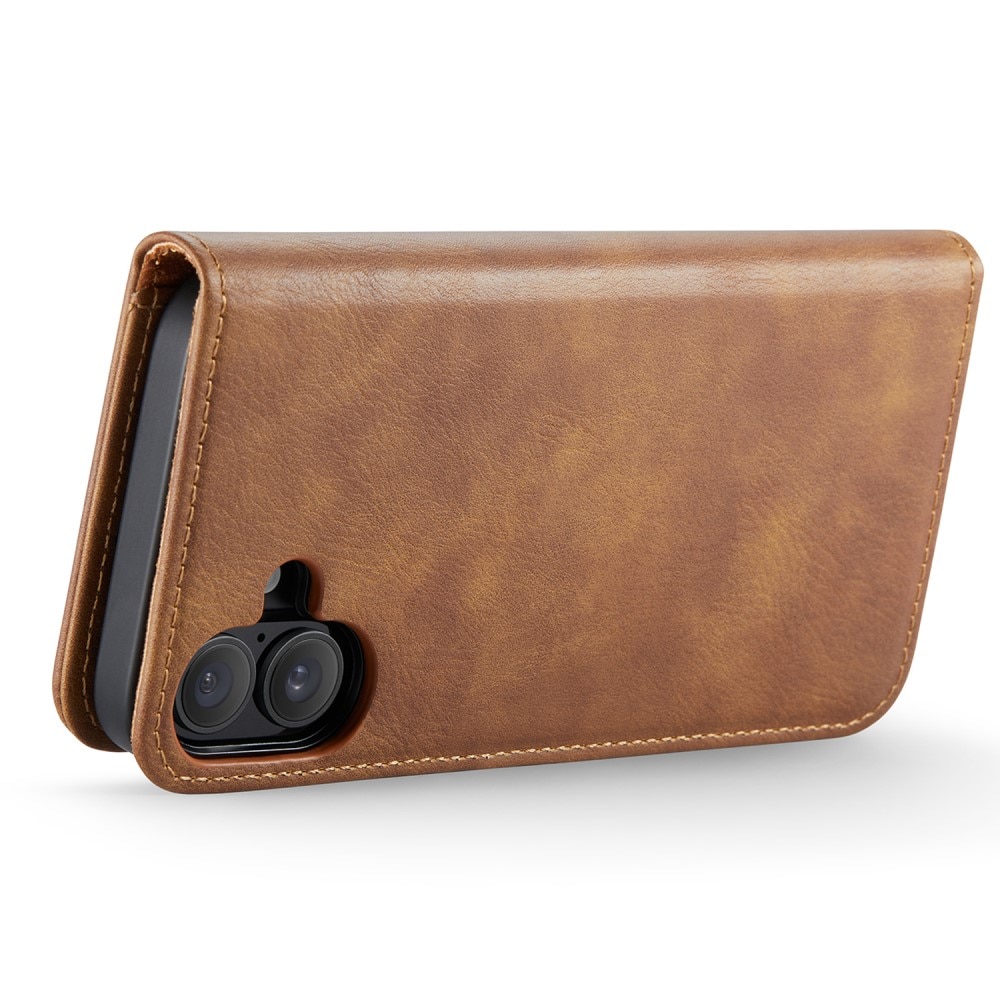 Magnet Wallet iPhone 16 Cognac