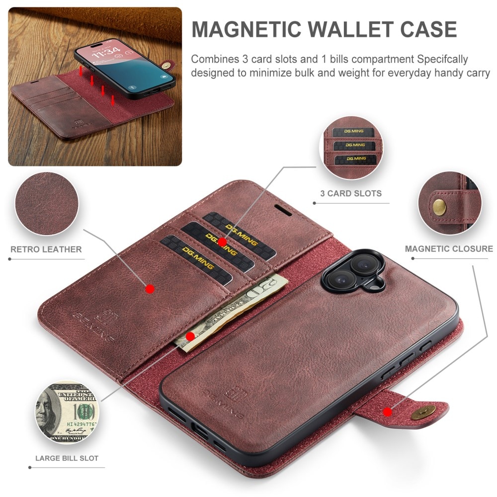 Magnet Wallet iPhone 16 Red