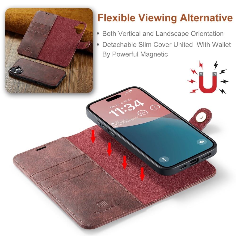 Magnet Wallet iPhone 16 Red