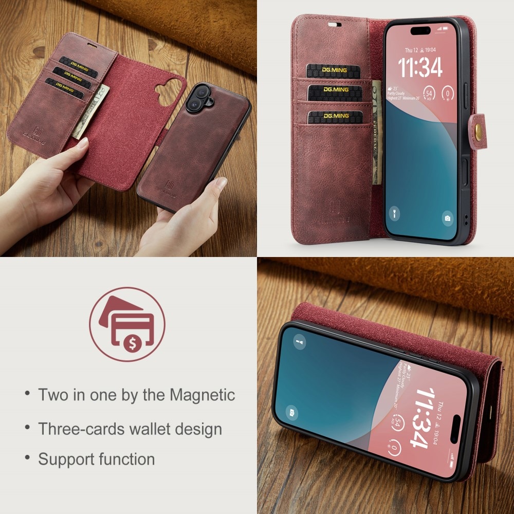 Magnet Wallet iPhone 16 Red