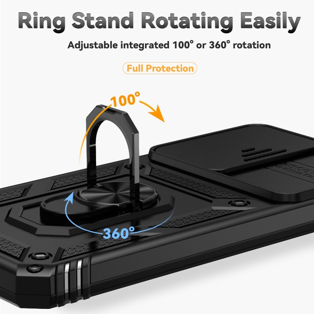 Hybridcover Ring + Kamerabeskyttelse Samsung Galaxy S24 FE Sort