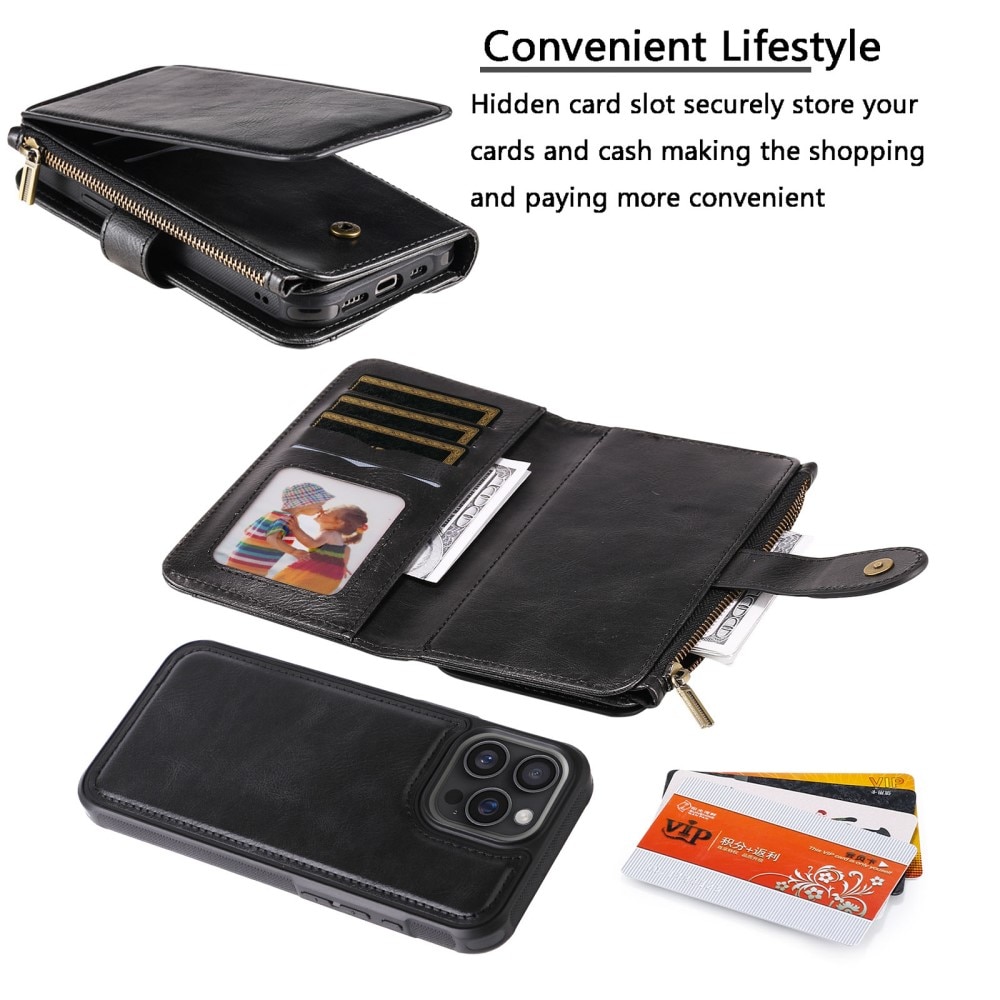 Magnet Leather Multi-Wallet iPhone 16 Pro Max sort