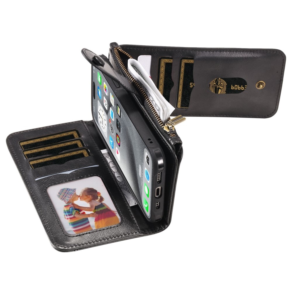 Magnet Leather Multi-Wallet iPhone 16 Pro Max sort