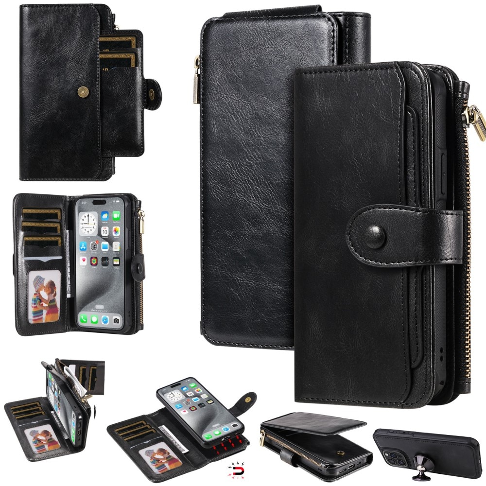 Magnet Leather Multi-Wallet iPhone 16 Pro Max sort