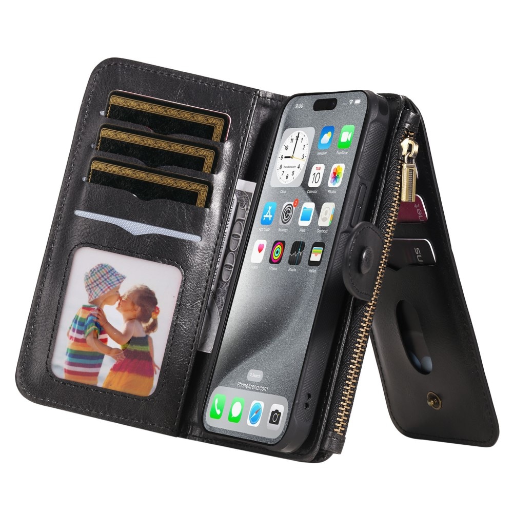 Magnet Leather Multi-Wallet iPhone 16 Pro Max sort